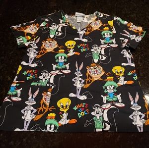 Looney Tunes Women's Scrub Top Size Medium